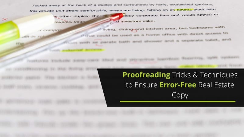 proofreading real estate copy
